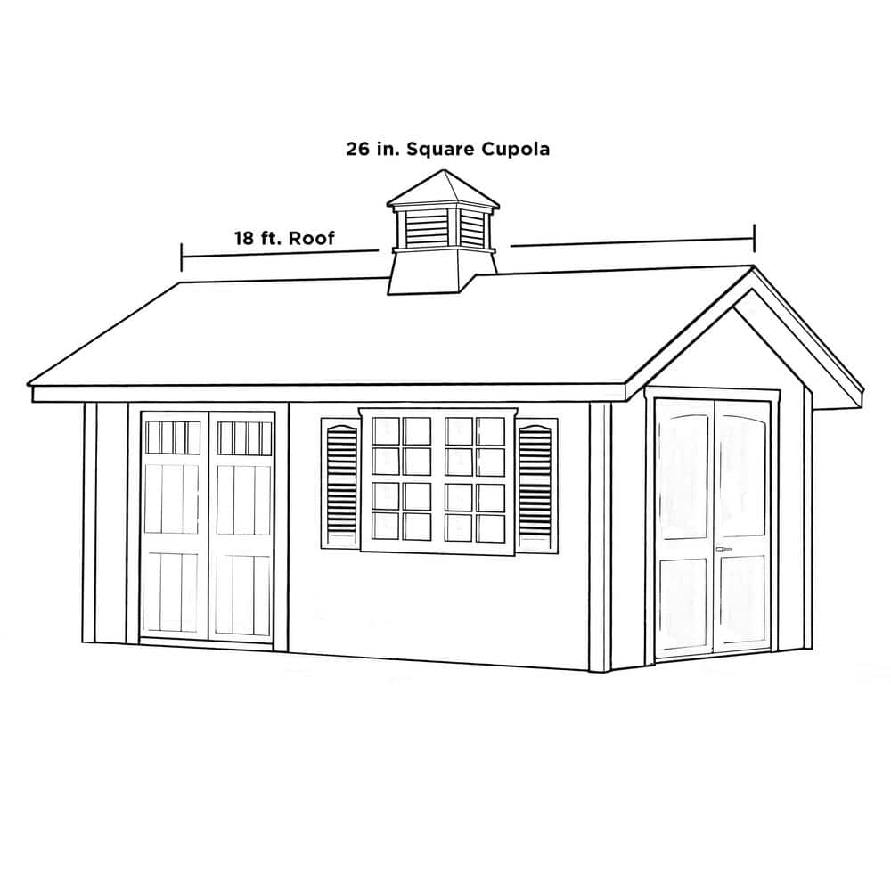 Manchester Square Vinyl Cupola with Black Aluminum Roof and Eagle Weathervane