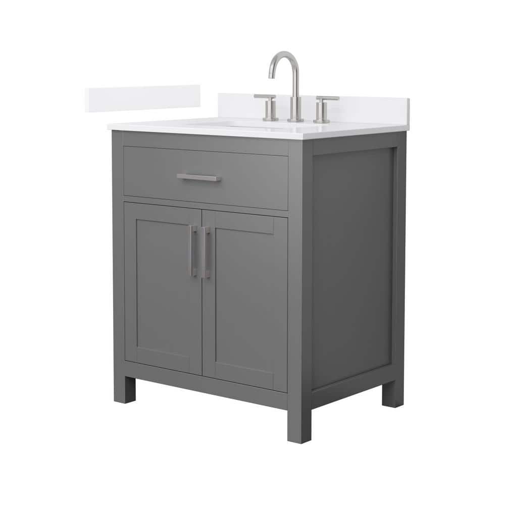 Beckett 30 in. Single Freestanding Dark Gray Bath Vanity with White Quartz Top (Assembled) price history on PriceWatchPro