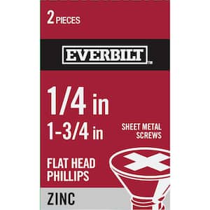 #14 x 1-3/4 in. Phillips Flat Head Zinc Plated Sheet Metal Screw (2-Pack)