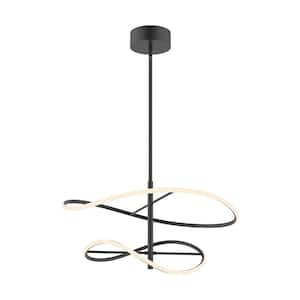 Collide 24 in. 1 Light 41-Watt Black Integrated LED Pendant Light