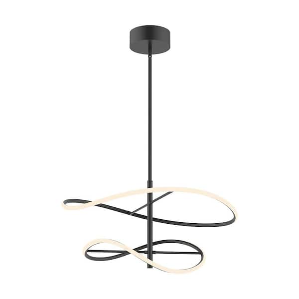 KUZCO Collide 24 in. 1 Light 41-Watt Black Integrated LED Pendant Light