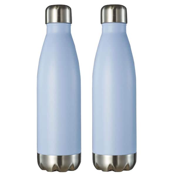 Visol Marina 16 oz. Brushed Gun Metal Double Wall Water Bottle (2-Pack)
