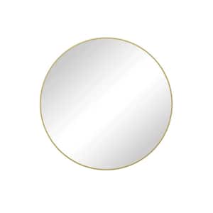 36 in. W. x 36 in. H Round Framed Wall Bathroom Vanity Mirror in Gold