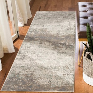 Alpine 3 ft. X 10 ft. Gray Abstract Area Rug