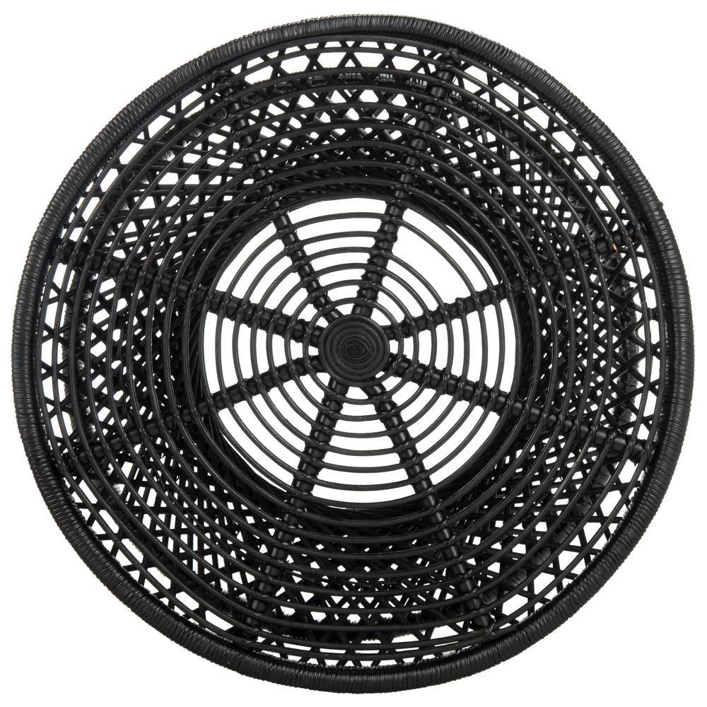 Urban Oasis 32'' Black Rattan Round Coffee Table