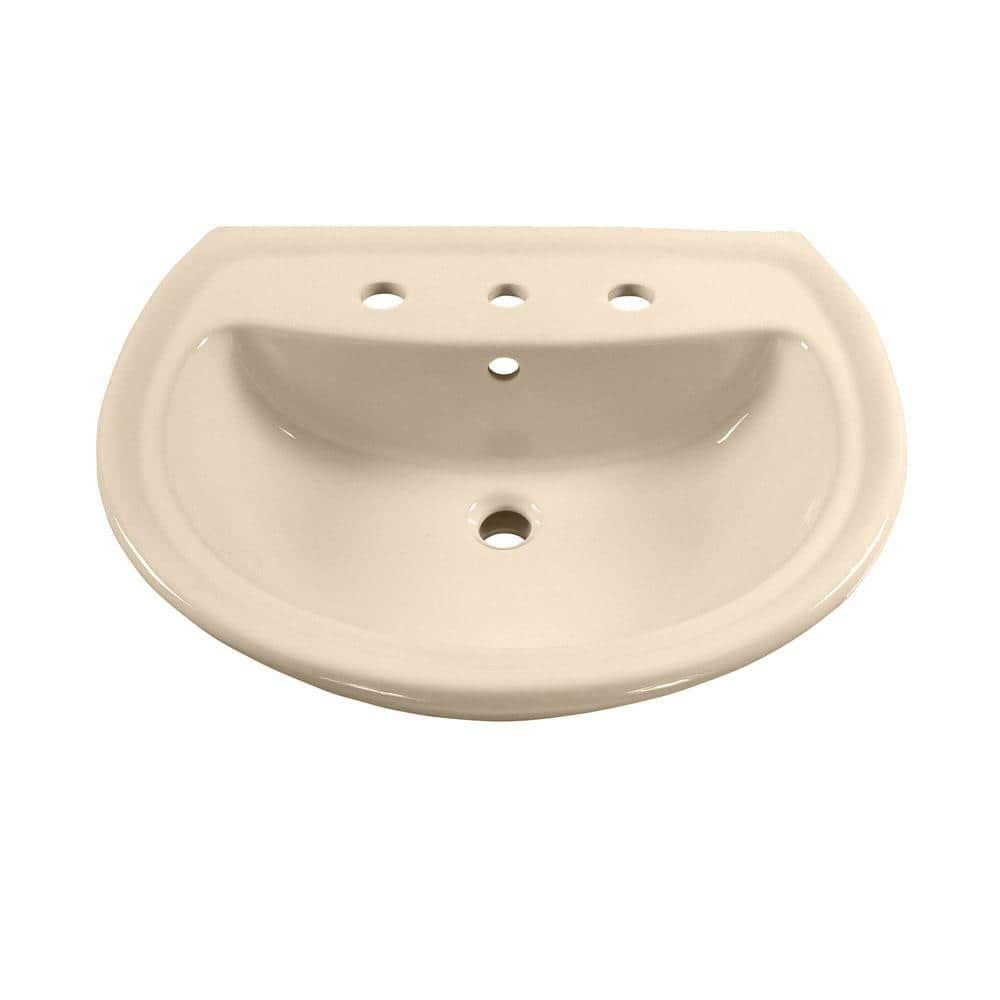 Cadet 6 in. Pedestal Sink Basin in Bone