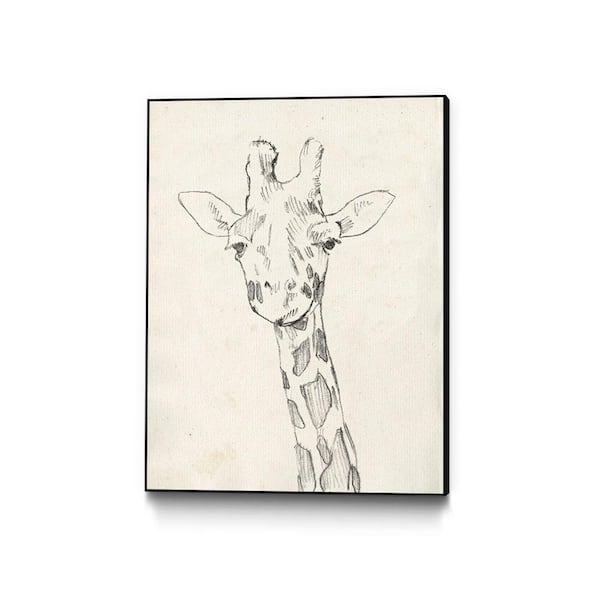 Unbranded 30 in. x 40 in. "Giraffe Portrait II" by Jennifer Goldberger Framed Wall Art
