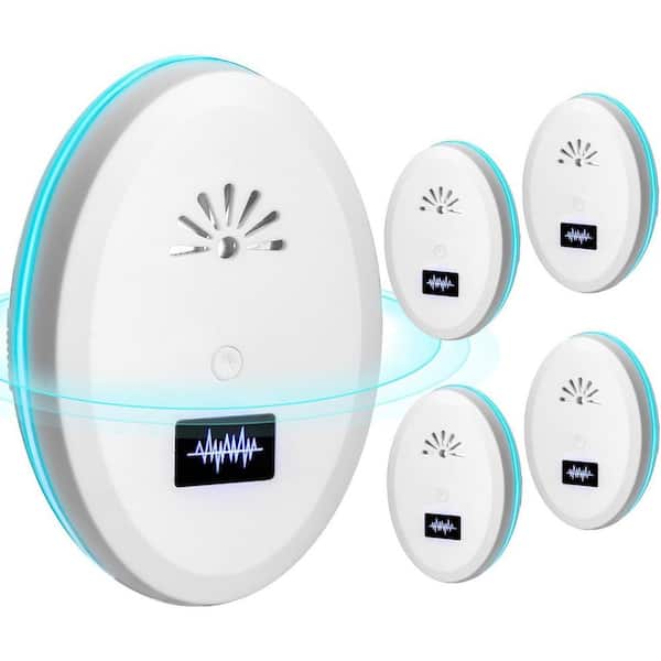 40-Watt Electronic Indoor/Outdoor Pest Mice Repellent with Ultrasonic and Electromagnetic Waves, 4-Pack