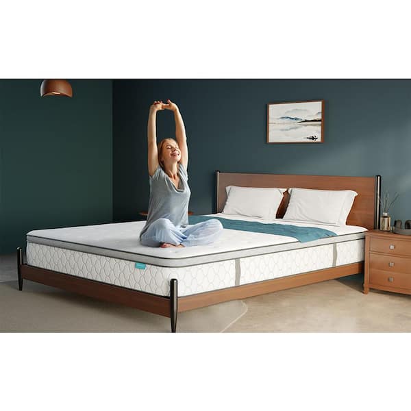 Queen Medium White Memory Foam Hybrid 5-Zone Innerspring Europe Top 8-in. mattress