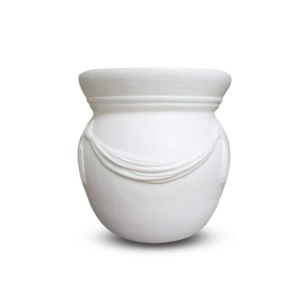 Evergreen 16 In White Collection Ceramic Flower Pot Planter 2CG847   White Evergreen Plant Pots 2cg847 64 1000 