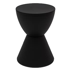 Boyd 11.75 in. W Black Modern Round Plastic Accent Contemporary Lightweight Side End Table