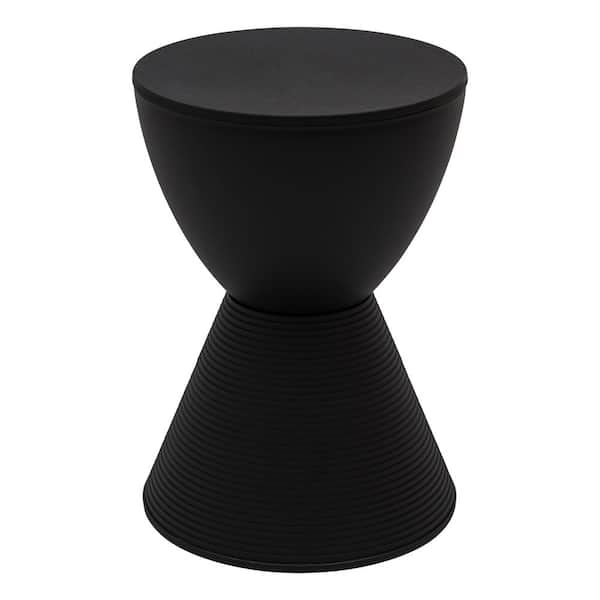 Leisuremod Boyd 11.75 in. W Black Modern Round Plastic Accent Contemporary Lightweight Side End Table