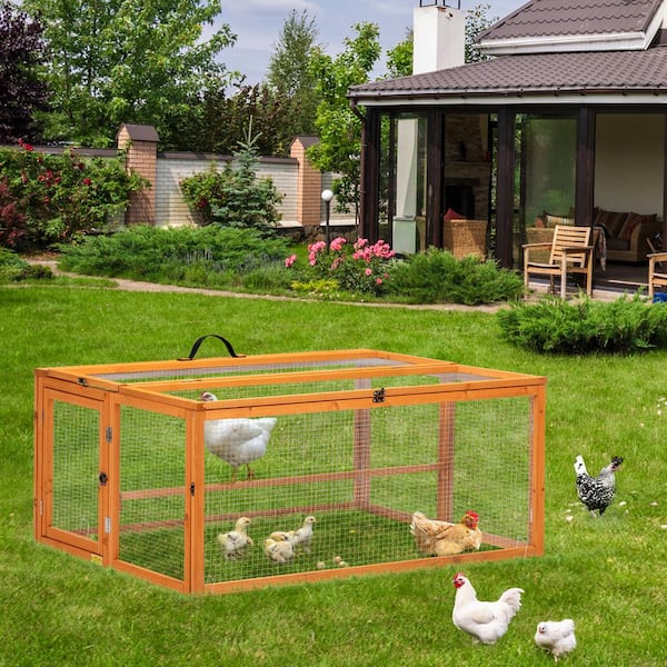 45 in. L Chicken Coop Run Rabbit Hutch, Poultry Fencing Portable