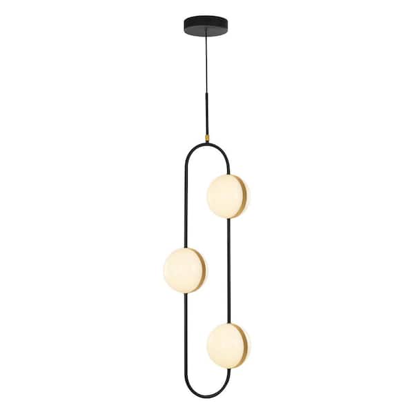 ALORA Tagliato 3 Head 1 Light 31-Watt Matte Black/Brushed Gold Integrated LED Pendant Light