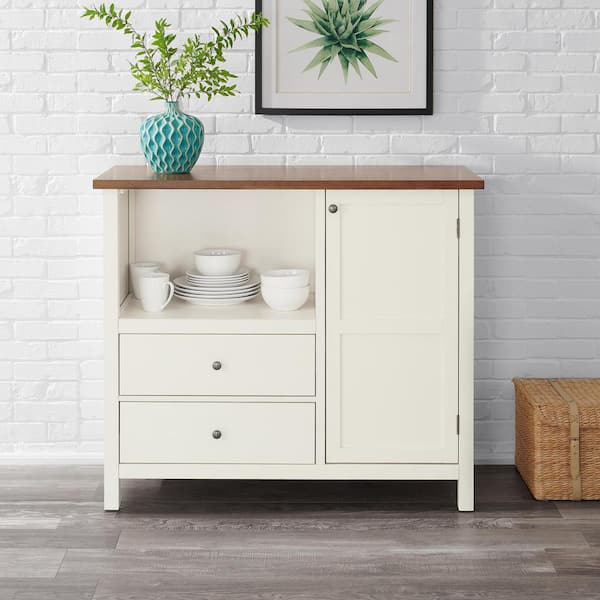 Ivory Wood Transitional Kitchen Pantry (42 in. W x 36 in. H)