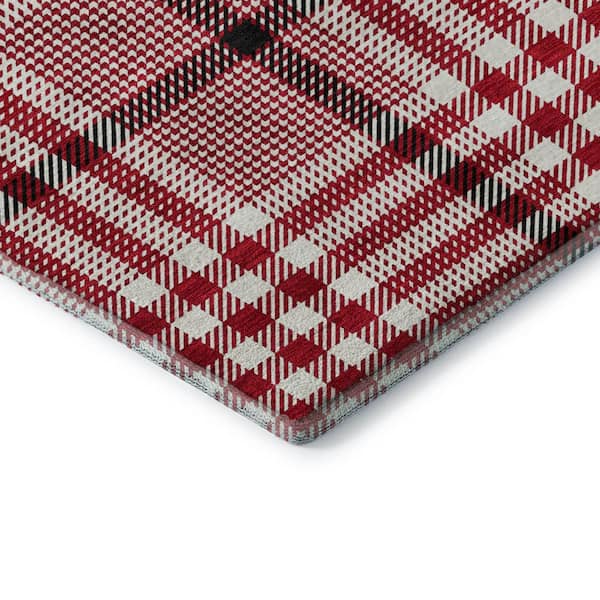 Mayfield Premium Machine Washable Abstract AMF1054 Red 2 ft. x 3 ft. Area Rug