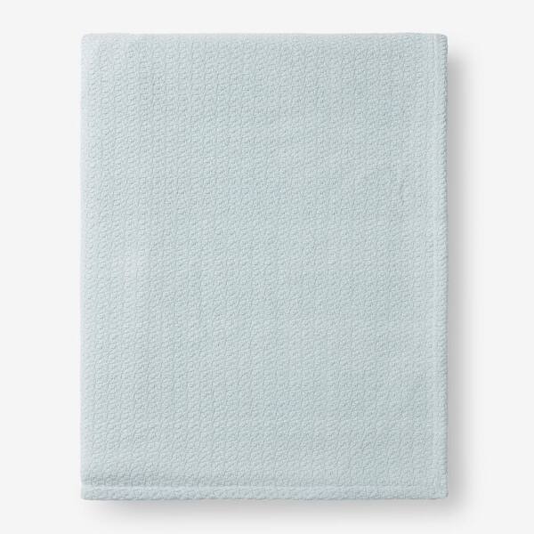The Company Store Organic Cotton Pale Blue Solid King Woven Blanket