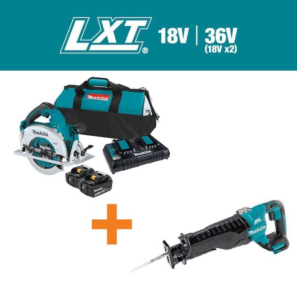 18V X2 LXT (36V) Brushless 7-1/4 in. Circular Saw Kit 5. 0Ah w/ bonus 18V LXT Brushless Variable Speed Reciprocating Saw