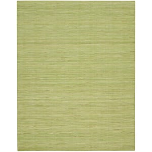 Interweave Green 10 ft. x 14 ft. Solid Ombre Geometric Modern Area Rug