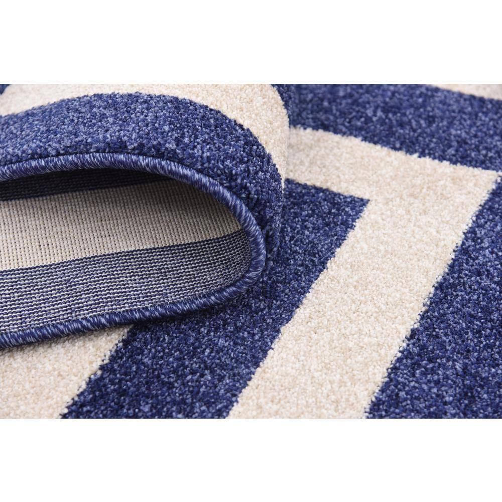 Navy Blue Geometric 6' x 9' Handmade Synthetic Area Rug