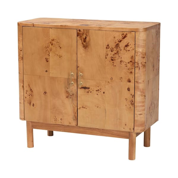 Latika Mappa Real Burl Wood 29.9 in. H Storage Cabinet