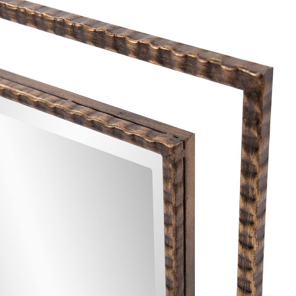 Gavin Antique Bronze Textured Iron Framed Wall Mirror 17"x27"