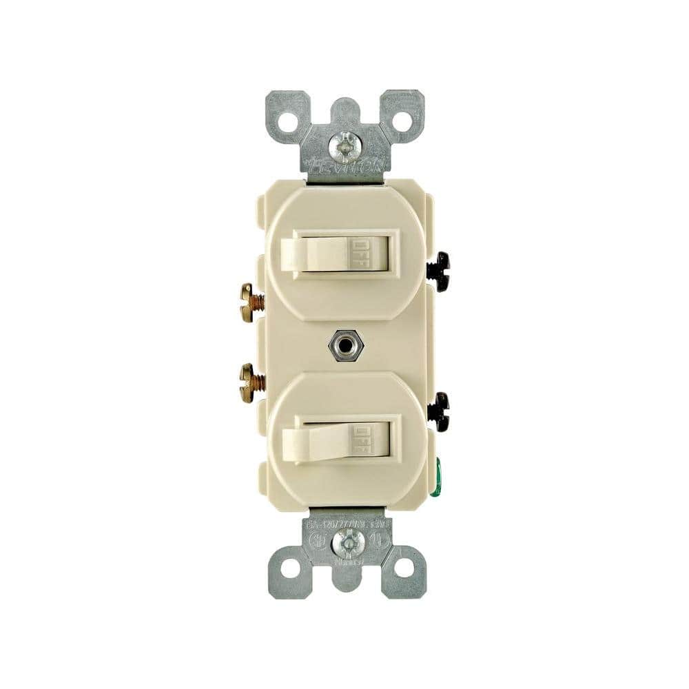 UPC 078477824474 product image for 15 Amp Single-Pole Double Switch, Ivory | upcitemdb.com