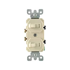 15 Amp Single-Pole Double Switch, Ivory