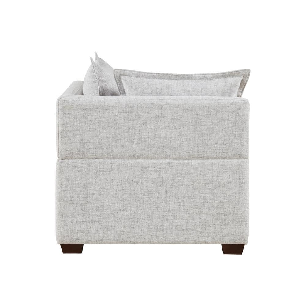 Gray Foam Fill Modular Corner Sofa with Tapered Legs