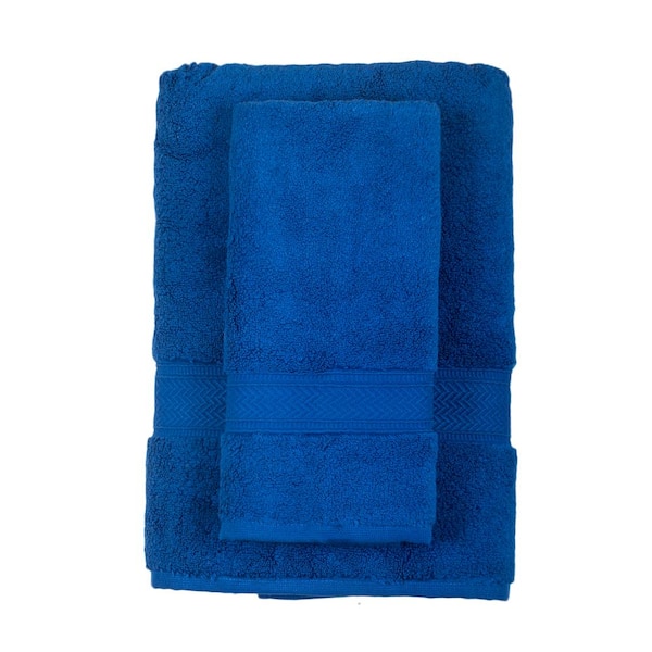 HAY Check bath towel, cobalt blue