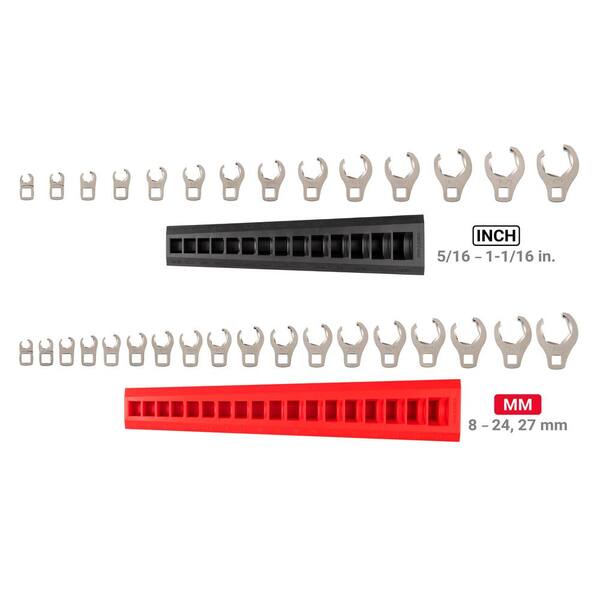 TEKTON 5/16 - 1-1/16 in., 8-27 mm 3/8 in. Drive 6-Point Flare Nut