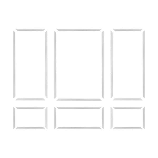 Trim Fast 5/8 in. D x 36 in. W x 54 in. L Unfinished Polystyrene Pre-Mitered Assorted Wall Panel Moulding Frames Kit