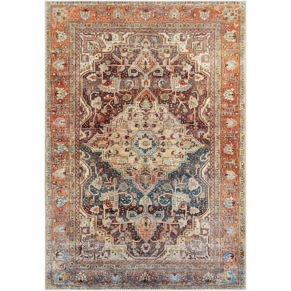 Livabliss Michelle Burnt Doormat 2 ft. x 3 ft. Traditional Indoor Machine-Washable Area Rug