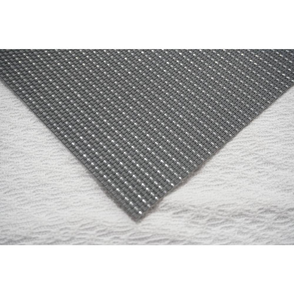 Silver Vinyl Reversible Rectangle Placemats Set of 6