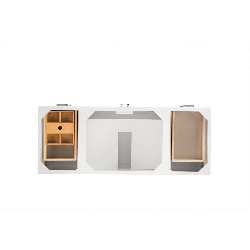 Addison 60" Glossy White Single Vanity Base with Soft-Close Hinges