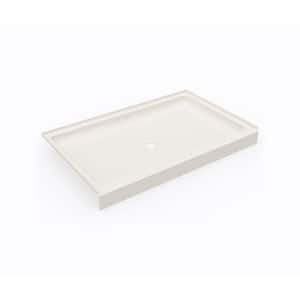 34 in. x 54 in. Solid Surface Single Threshold Center Drain Shower Pan in Bisque
