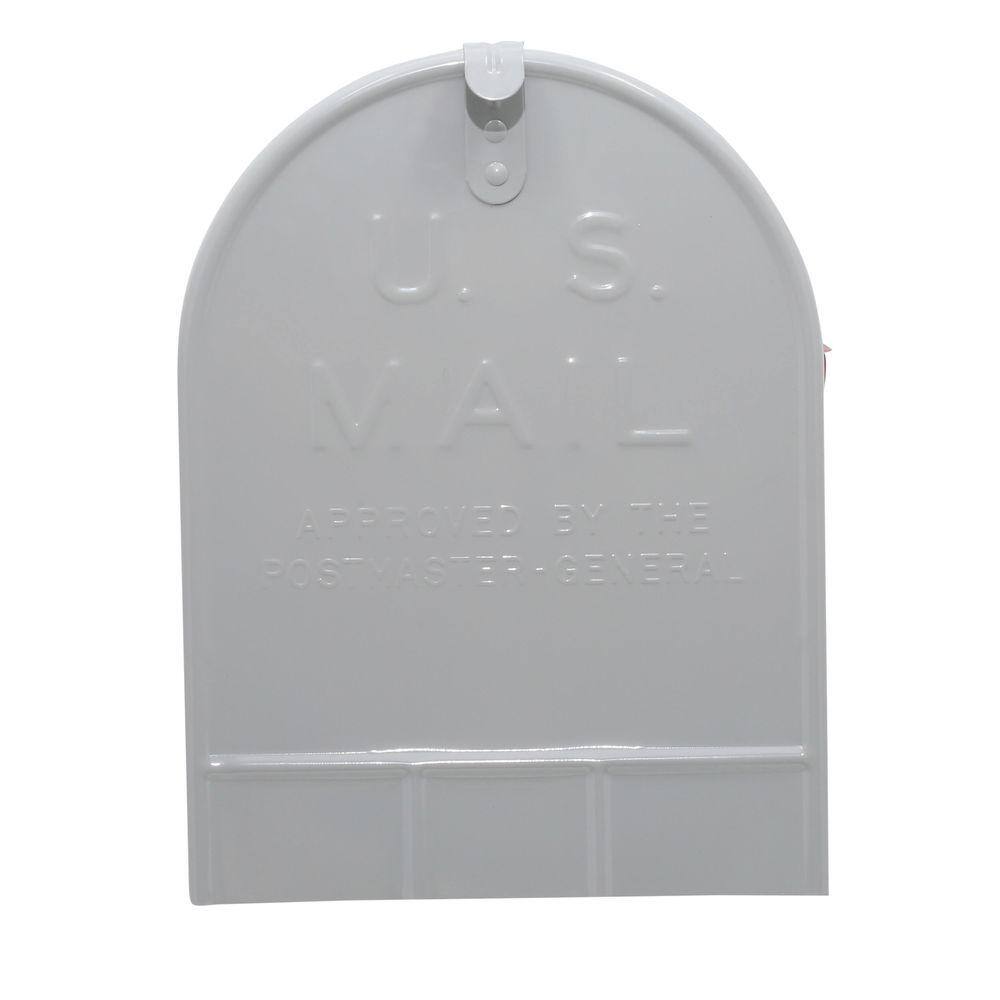 Extra Large Gray Steel Post Mount Mailbox