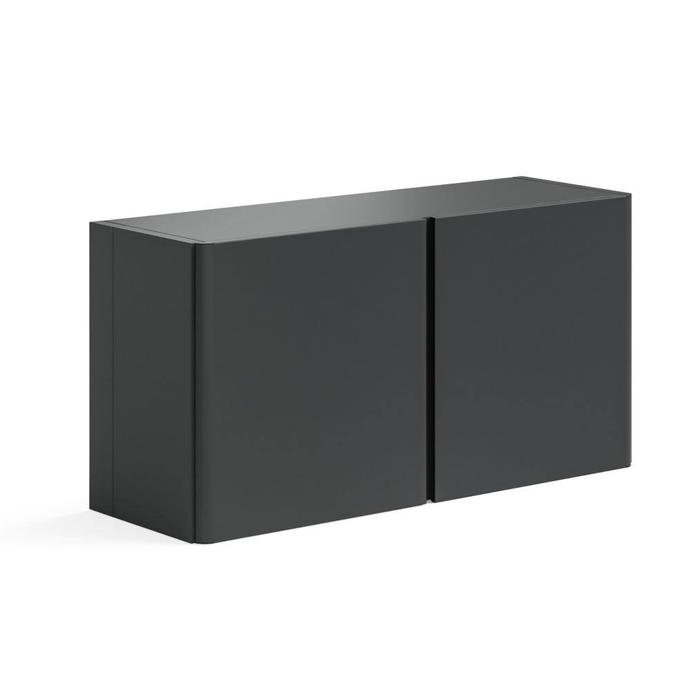 Graphite Gray 36-Inch Steel Wall-Mount Storage Cabinet with Adjustable Shelf