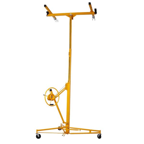 Tidoin 11 ft. Yellow Drywall Lift Panel Lift Drywall Panel Hoist Jack Lifter