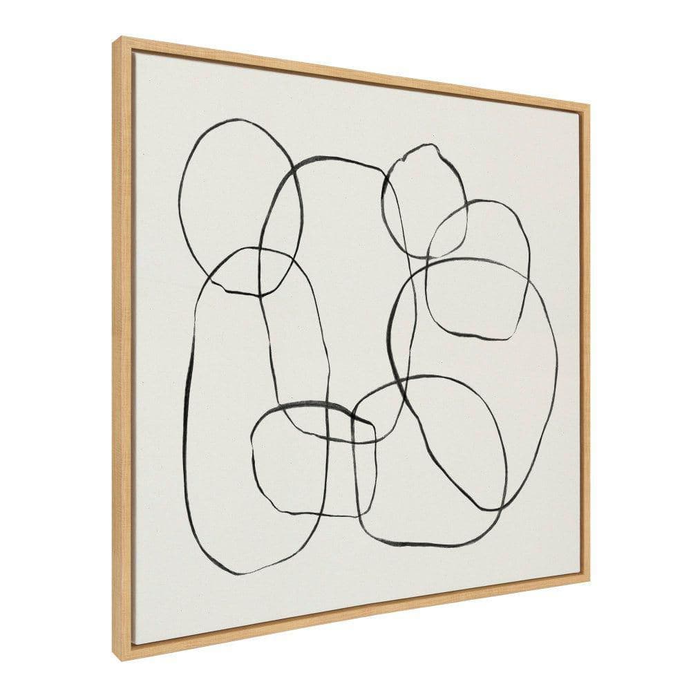 Natural 30x30 Abstract Black and White Canvas Art Print