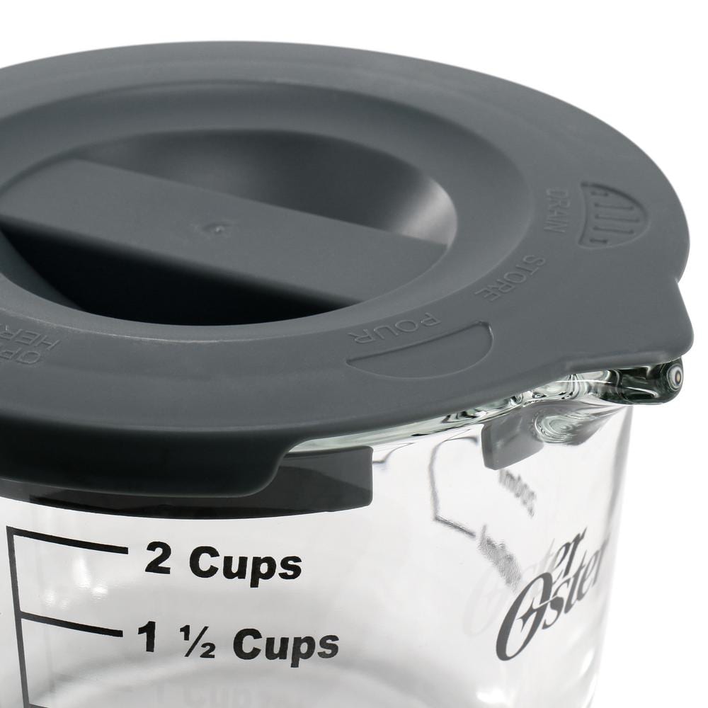Coolidge 16 oz. Glass Measuring Cup with Lid in Gray