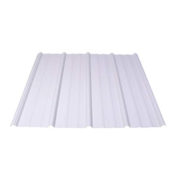 Fabral Shelterguard 10 ft. Exposed Fastener Galvanized Steel Roof Panel in White