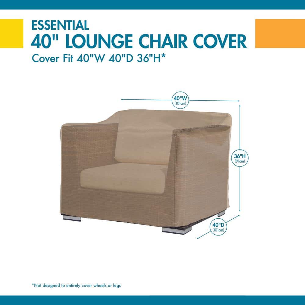 Essential Brown Water-Resistant Patio Chair Cover, 40" Wide