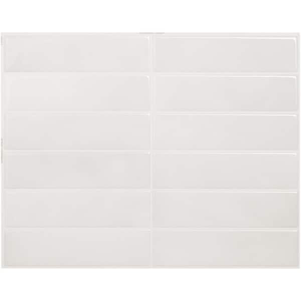 smart tiles Morocco Essaouira White 11.43 in. x 9 in. Vinyl Peel and Stick Tile (2.84 sq. ft./ 4-Pack)