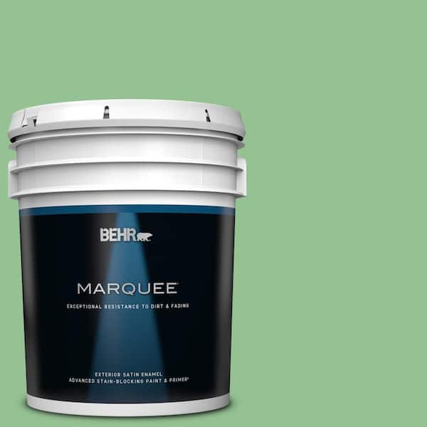 BEHR MARQUEE 5 gal. #450D-5 Velvet Leaf Satin Enamel Exterior Paint & Primer