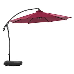 9.5 ft. Aluminum Cantilever Patio Umbrella in Wine Red