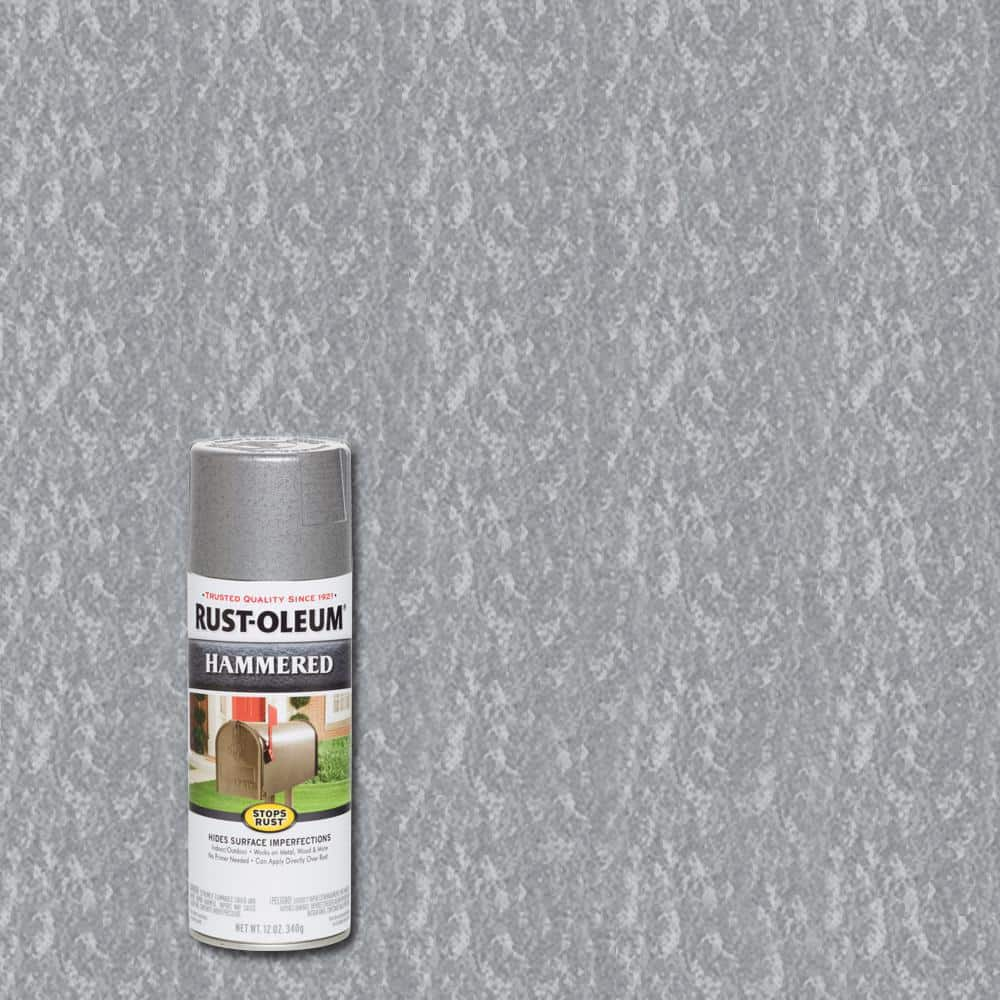 Rust-Oleum Stops Rust 12 oz. Hammered Silver Protective Spray Paint (6 ...