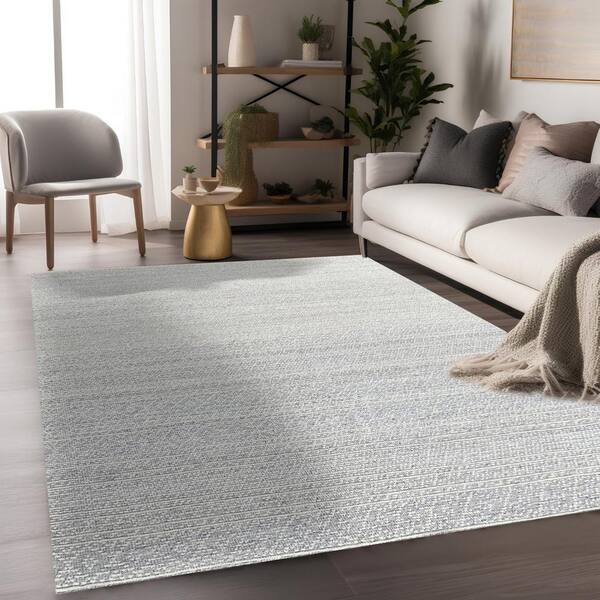 Bliss Rugs Miro Contemporary Area Rug, Size: 8' Round, Silver