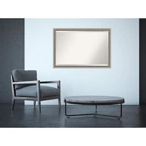 Medium Rectangle Silver Pewter Contemporary Mirror (26.88 in. H x 38.88 in. W)