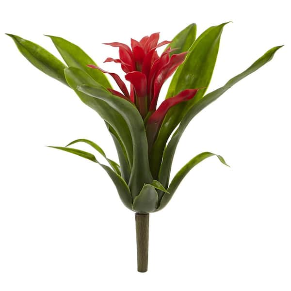 Nearly Natural 10 in. Bromeliad Artificial Flower Stem (Set of 6)